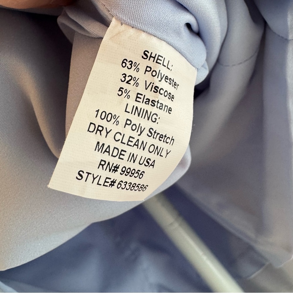 Shoshanna Mock Neck Sleeveless Scallop Hem Dress Light Blue Size 6 - Picture 5 of 9